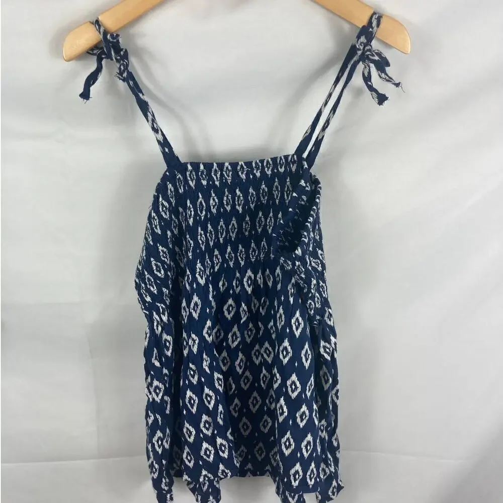 NWT Harper Canyon Smocked patterned tie sleeve top XL